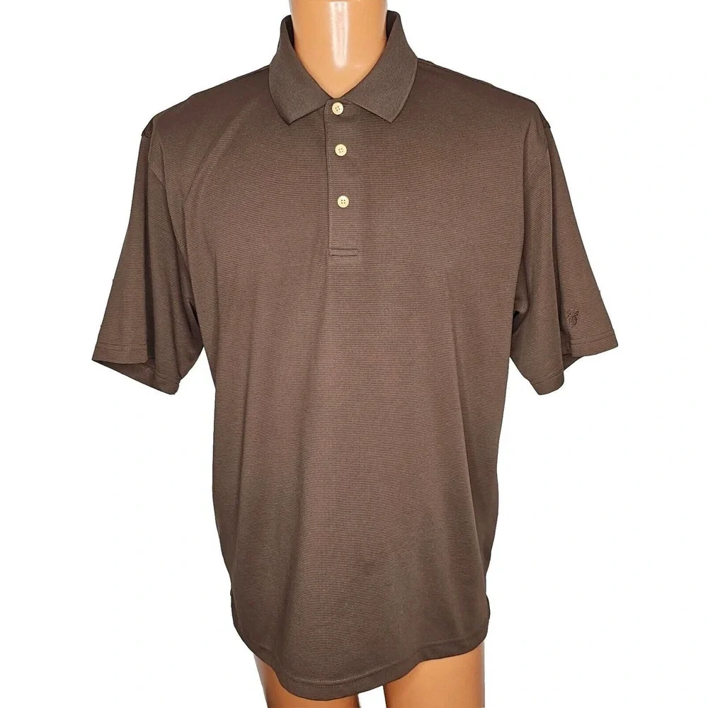 Cubavera Pullover Knit Short Sleeve Polo Shirt Size 2XL Brown - Picture 1 of 5